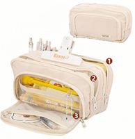 Trousse à crayons grande capacité multi-zippée, multi-compartiments, sac à stylos portable, esthétique coréenne, pour étudiants, rentrée scolaire, papeterie