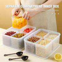 Boîte de rangement alimentaire compartimentée sans BPA avec boîte intérieure divisée, organisateur de réfrigérateur, conteneur en plastique pour aliments