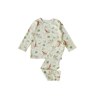 Winter New Born Printed Jersey Knit Fabric 100 Organic Cotton <strong>Pyjamas</strong> for Baby Girl Boy Cotton Baby Pajamas - Product Image 6