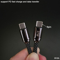 Cables USB C a 8 Pines con Diseño de Red de Pesca Trenzada de Nailon Resistente y Duradero