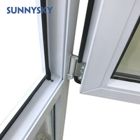 Componentes abatibles arqueados hechos Windows Venta caliente Mejor Villa Doble vidrio templado Aleación de aluminio Acero inoxidable Horizontal