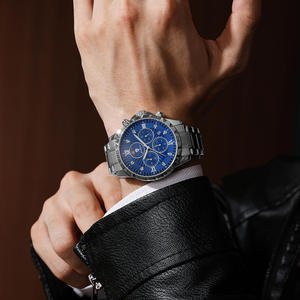 Montre homme Gohuos 9809, noire, étanche, aiguilles lumineuses, acier inoxydable, montre à quartz pour homme, pour l'extérieur. - Product Image 6