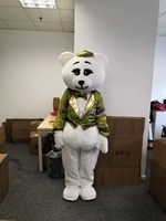 Dernière belle mascotte élégante de lapin ours coloré en vente Mascotte classique d'ours en peluche Costume de mascotte personnalisé populaire