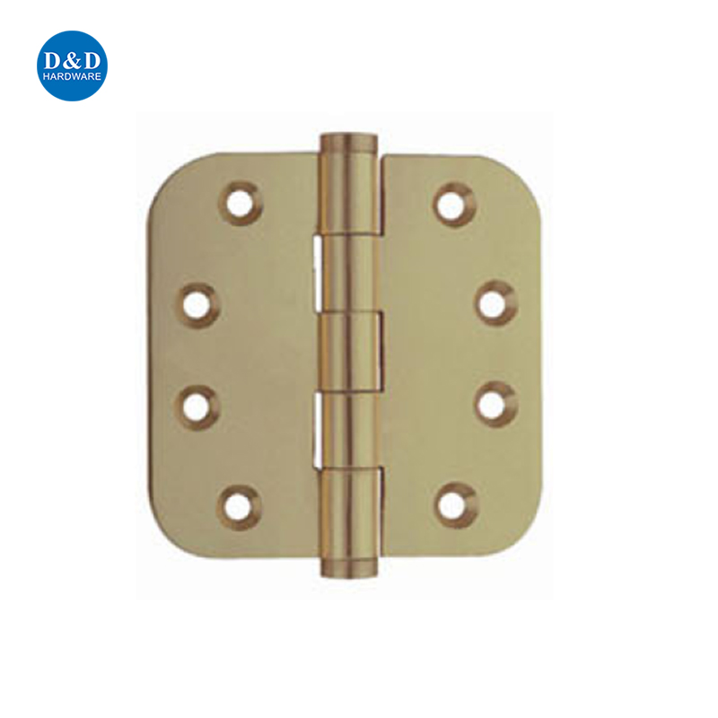 Boa qualidade Solid Brass Butt Hinges Gold Round canto porta dobradiças para portas internas