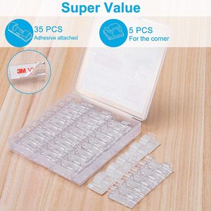 20 Pcs/pack Sticky Fixed Seat Card Wire Device 3M Back Glue Wire Clip Data Cable Solid Wire Clip - Product Image 2