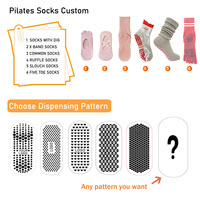 Haute Qualité Personnalisé Conception Personnalisée Bambou Coton Logo Brodé Coloré Anti-dérapant Grip Gym Yoga Pilates Chaussettes