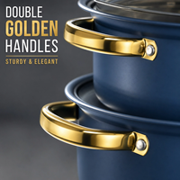 Ensemble de casseroles classiques en acier inoxydable 10 pièces, compatible avec les plaques de cuisson à induction, électriques et à gaz