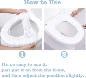 Ensemble de housses de siège de toilette jetables portables en plastique non tissé, lavables, imperméables, pour voyage, hôtel, usage domestique - Product Image 2
