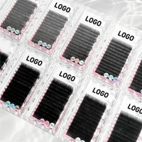 Extensions de cils en cheveux synthétiques noir mat de qualité supérieure, véganes et sans cruauté animale, en plateau, 21-25mm C L 0.03-0.07mm, Volume Eyelash CC