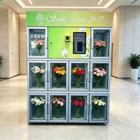 Distributeur automatique de fleurs fraîches en acier inoxydable intelligent, 24h/24 et 7j/7, en libre-service, bouquet, écran tactile