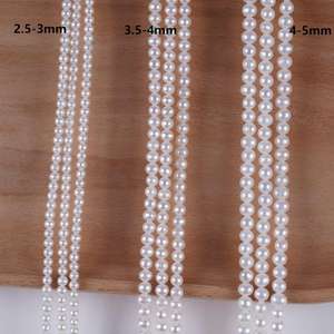 Perle Naturali all'Ingrosso 2.5-3mm 3.5-4mm 4-5mm Forma Rotonda Piccole Perle Naturali di Acqua Dolce in Fili - Product Image 1