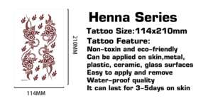 Kit d'autocollants de tatouage au henné imperméables, motif floral en dentelle, autocollant corporel DIY pour femmes, durable de 3 à 7 jours - Product Image 2