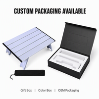 Table de camping pliable en aluminium légère format bouteille pour la randonnée, la plage et les activités de plein air