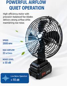 Ventilador Eléctrico de 21V con Batería Nueva 2026, Ventilador Portátil Inalámbrico Mini con Batería de Litio para Camping y Exteriores de Verano - Product Image 5