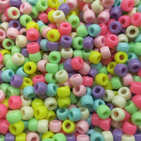 Perles rondes en résine colorées en forme de cœur, 500g/sac, grand trou, pour loisirs créatifs, fabrication de bracelets et colliers DIY pour enfants