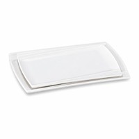 Ensemble d'assiettes en mélamine incassable bicolore, empilables et compatibles lave-vaisselle