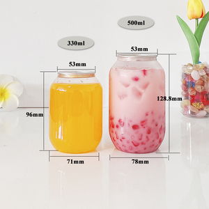 500ml nhựa PET lon đồ uống dày thương mại nước soda nước đá cà phê Takeaway chai rỗng dễ dàng kéo vòng mở kết thúc - Product Image 2