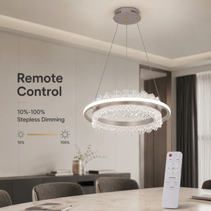 Lustre moderne en fer rond à anneau, dimmable, télécommande tricolore, pour salle à manger, salon, décoration intérieure, 50 cm, 120 W - Product Image 3