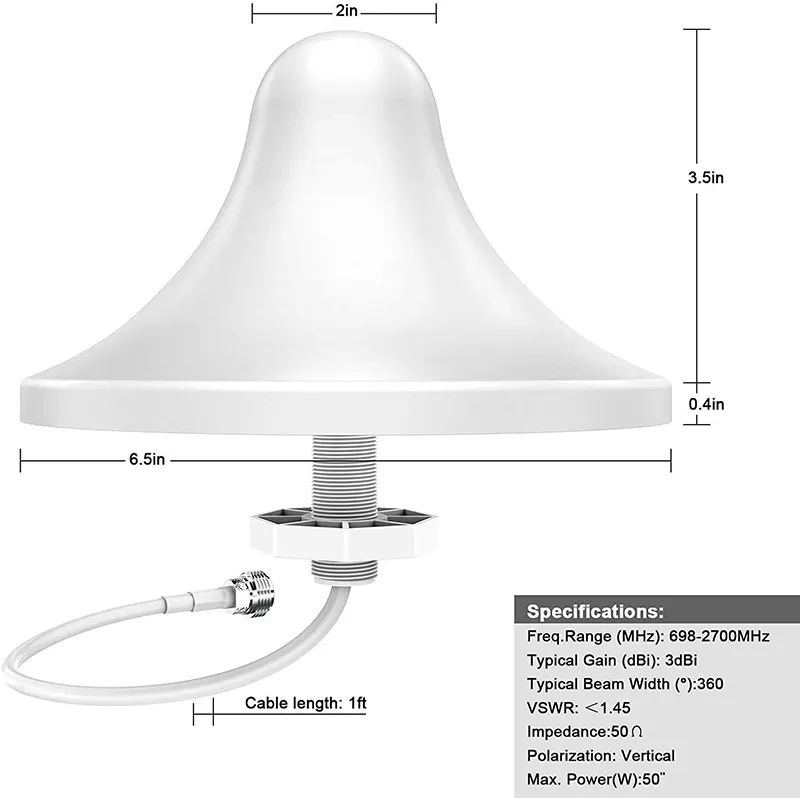 इनडोर छत एंटीना 698-2700mhz 4g Lte ओमनी छत माउंट एंटीना