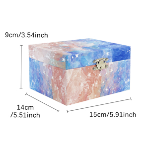 Yiyu OEM Carillon a Manovella con Specchio Rotante e Cofanetto Portagioie Musicale, Design Stella Colorata, MOQ Basso 100 - Product Image 5