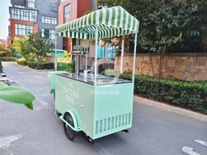 Tricycle de vente de café mobile Etodevice, chariot alimentaire personnalisé avec parasol et rangement - Product Image 3