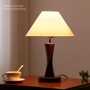 Lámpara de mesa de estilo vintage, madera maciza, LED E27, cuida la vista, para dormitorio, sala de estar, estudio - Product Image 1