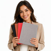 Porte-documents en cuir PU personnalisé A4/A5 avec bloc-notes, porte-stylo, plastification UV et impression de logo en relief numérique