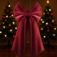 Décoration de dos de robe en velours surdimensionnée, ornements de Noël haut de gamme pour événements de mariage, accessoires de style européen avec grand nœud