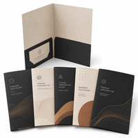 Carpeta de Presentación de Documentos Personalizada con Ranura para Tarjetas de Visita, Laminación Antirrayaduras, Grabado en Relieve y Bajo Relieve