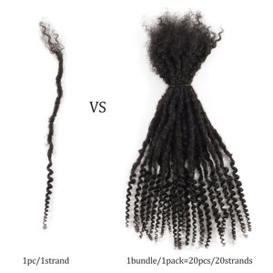 Fummi 10 pouces 0,4 cm <span class=keywords><strong>Dreads</strong></span> en cheveux humains naturels, sans perte de cheveux, extensions de dreadlocks douces en vrais cheveux humains - Product Image 4