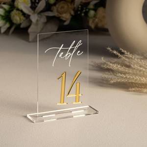 <span class=keywords><strong>New</strong></span> Arrival hiện đại Acrylic Bảng số dấu hiệu khách sạn nơi thẻ dấu hiệu cho đám cưới sự kiện trang trí - Product Image 4
