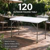 Table pliante en plastique pour la restauration en plein air, résistante à l'eau, facile à nettoyer et légère