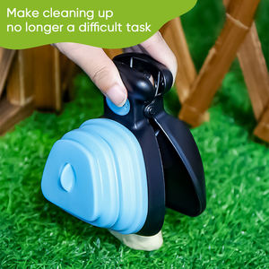 Ramasse-crottes portable moderne avec clip de laisse pour petits et grands chiens, en plastique ABS noir, origine VN, pour voyages, camping, extérieur, toutes saisons - Product Image 4