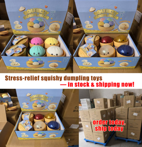 Hot Sale USA Warehouse Soft TPR PP Squeeze Decompression Dough Glitter Dumpling <b>Squishy</b> Mystery Box,squeeze Dumpling Stress Ball - Product Image 5