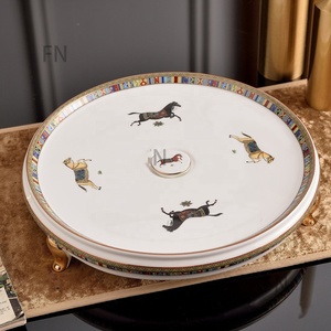 Service à thé de luxe européen en porcelaine fine 8 pièces avec grand plateau - Product Image 2