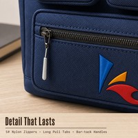 Sac fourre-tout pour ordinateur portable en nylon 600D à 6 poches, avec logo personnalisé, organisateur de bureau pour enseignant, sac à bandoulière avec pochette détachable, OEM ODM