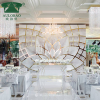 Panneaux muraux floraux personnalisés modernes en PVC doré Aulobao AW-570 pour mariage/bar/hôtel