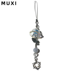 Colgante de delfín transparente de ensueño <span class=keywords><strong>bosque</strong></span> viento dulce cuerda colgante de PVC llavero de cadena de teléfono hecho de nailon duradero - Product Image 3