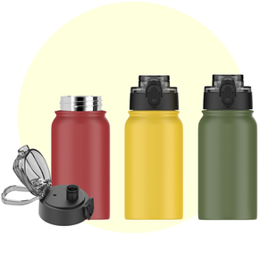 Bouteille d'eau isotherme de haute qualité à double paroi avec logo personnalisé en acier inoxydable avec paille 350 ml - Product Image 1