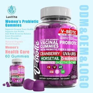 LUVVITA Gummies Probiotiques Personnalisés en Gros pour Femmes avec Fibres Prébiotiques et Enzymes pour la Santé des Voies Urinaires et les Soins de Santé Adulte - Product Image 1