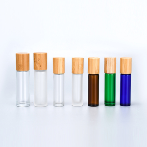 10ml 15ml smerigliato chiaro <span class=keywords><strong>ambra</strong></span> rotolo di vetro su bottiglia con tappo di bambù di lusso in acciaio rullo sfera <span class=keywords><strong>profumo</strong></span> e bottiglia di olio essenziale - Product Image 2