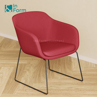 Fauteuil design haut de gamme Fauteuil polyvalent Réunion de bureau Espace de travail collaboratif Chaise de personnel avec base de traîneau en métal