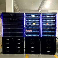 B2B Großhandel Smoke Shop Vitrine Metall regal mit LED-Beleuchtung Drücker Schublade Zigarette Showcase Rack
