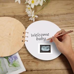 Offre Spéciale – Alternative Écologique au Livre d'Or de Naissance en Bois Rond pour Cadeau de Bébé - Product Image 1