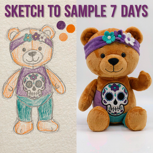 Peluche Personalizzati per il Giorno dei Morti OEM ODM Orso e Gatto Teschio di Zucchero, Bambola Imbottita, Regalo all'Ingrosso - Product Image 2