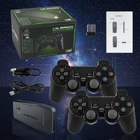 Console de jeu M8 4K Game Stick 64 Go avec manettes sans fil 2.4G, compatible PS2, console de jeu d'arcade rétro pour TV, 20000 jeux intégrés, multilingue