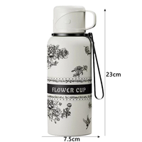 Botol air olahraga luar ruangan, botol air Stainless Steel SUS 316 dengan pegangan, cangkir terisolasi kapasitas besar, Pot ruang, cangkir air