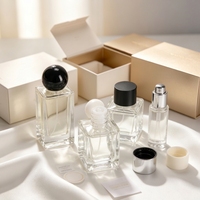 Flacon carré en verre transparent de 10 ml pour mini-parfum d'aromathérapie et huile essentielle avec bouchon à bille réducteur