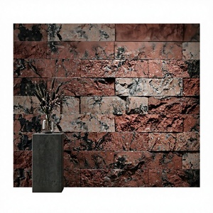 Revestimiento de Piedra de Mármol Rojo Mega de Calidad Premium para Exportación, Corte a Medida para Paredes de Cocina y Sala de Estar, Diseño Moderno - Product Image 1