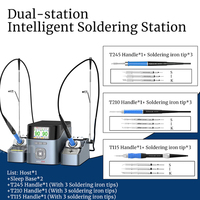 Aixun T420D Double Station de soudage intelligente avec siège de poignée T245 T210 T115 poignée de soudage embouts de fer pour réparation de PCB BGA
